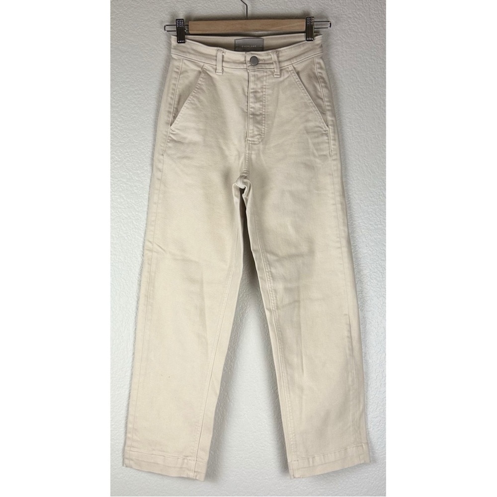 Everlane Cream Wideleg Crop Pants, size 00